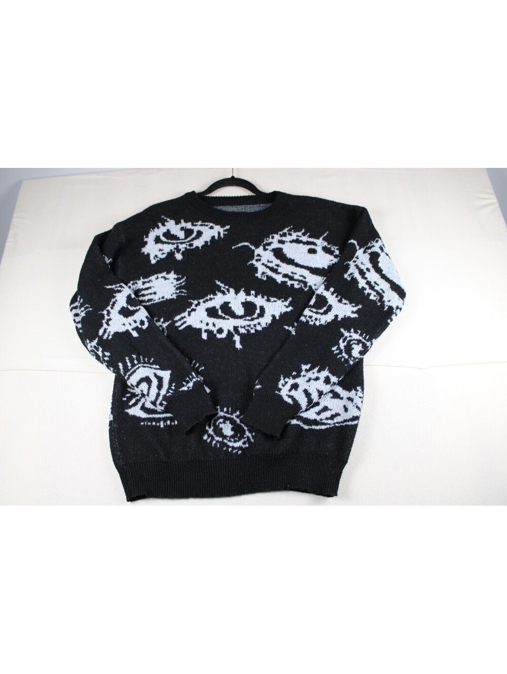Y2K Grunge All-Over Eye Knit Sweater - Small